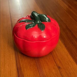 Red Tomato Ceramic Container